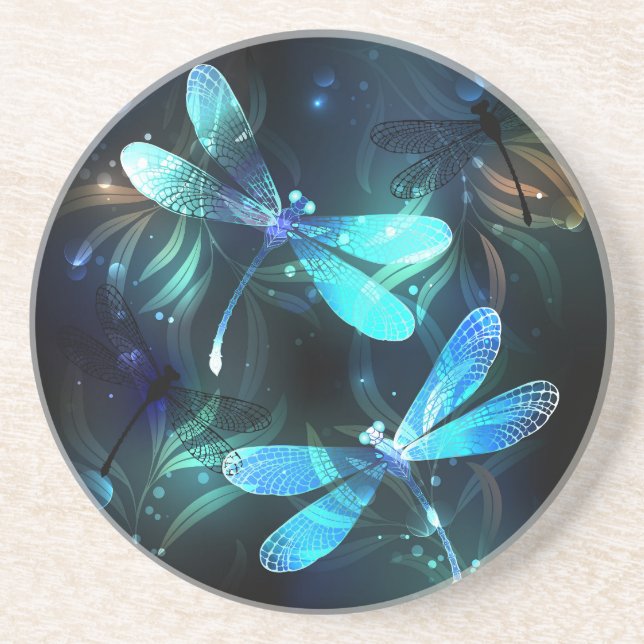 Lake Glowing Dragonflies Coaster (Front)