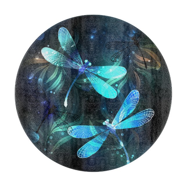 Lake Glowing Dragonflies Cutting Board (Front)