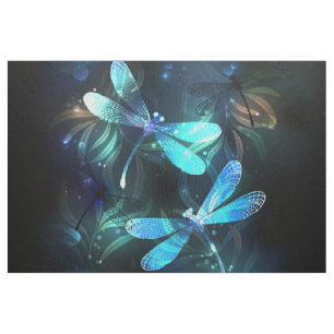 Lake Glowing Dragonflies Fabric