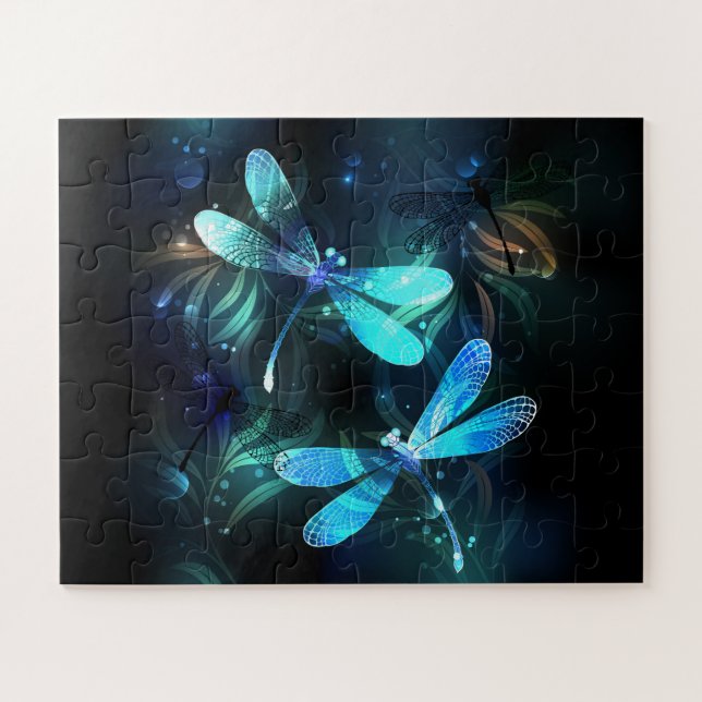 Lake Glowing Dragonflies Jigsaw Puzzle (Horizontal)