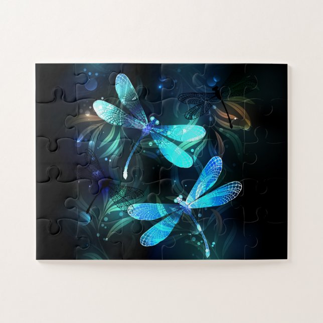 Lake Glowing Dragonflies Jigsaw Puzzle (Horizontal)