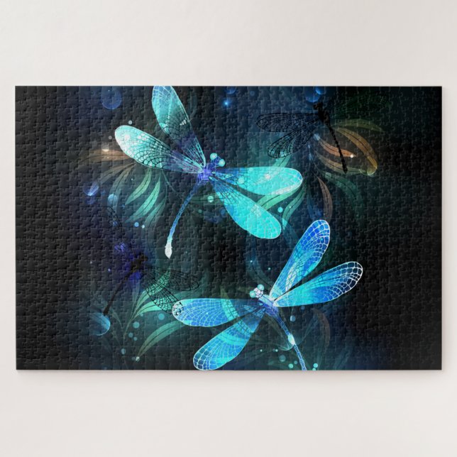 Lake Glowing Dragonflies Jigsaw Puzzle (Horizontal)