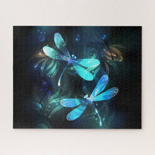 Lake Glowing Dragonflies Jigsaw Puzzle
