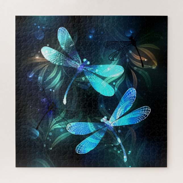 Lake Glowing Dragonflies Jigsaw Puzzle (Horizontal)