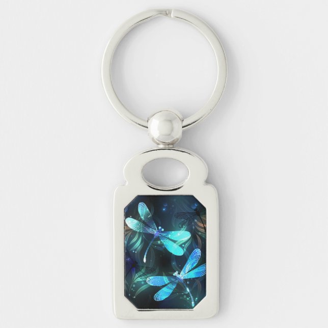 Lake Glowing Dragonflies Key Ring (Front)