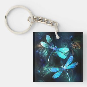 Lake Glowing Dragonflies Key Ring