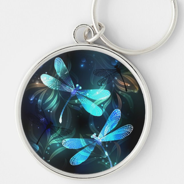 Lake Glowing Dragonflies Key Ring (Front)