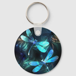 Lake Glowing Dragonflies Key Ring