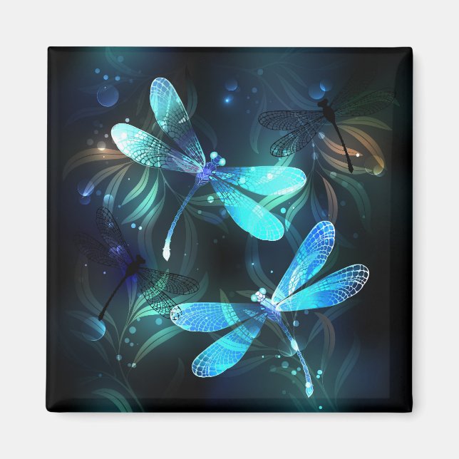 Lake Glowing Dragonflies Magnet (Front)