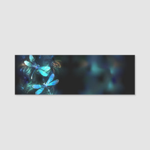 Lake Glowing Dragonflies Name Tag