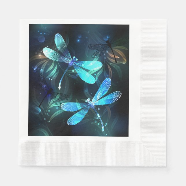 Lake Glowing Dragonflies Napkin (Front)