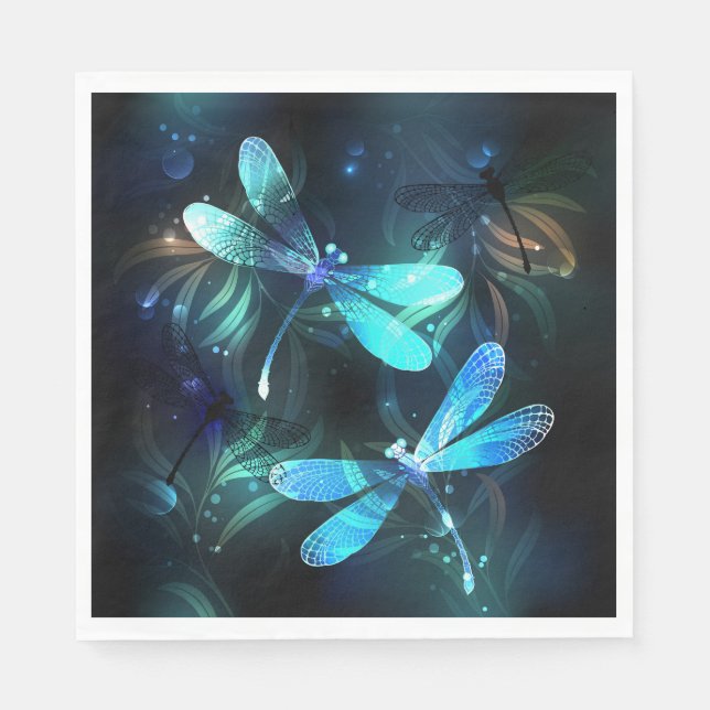 Lake Glowing Dragonflies Napkin (Front)