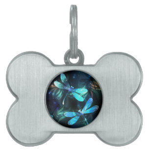 Lake Glowing Dragonflies Pet ID Tag