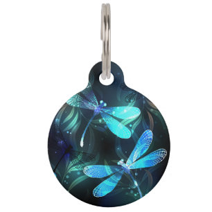 Lake Glowing Dragonflies Pet Tag