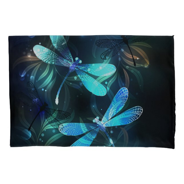 Lake Glowing Dragonflies Pillowcase (Front-Left)