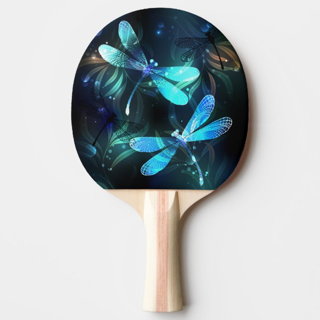 Lake Glowing Dragonflies Ping Pong Paddle (Front)