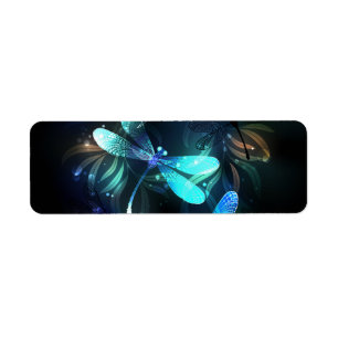 Lake Glowing Dragonflies Return Address Label