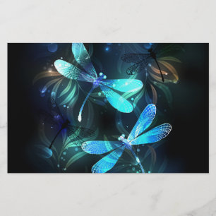 Lake Glowing Dragonflies Stationery