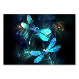 Lake Glowing Dragonflies Table Number