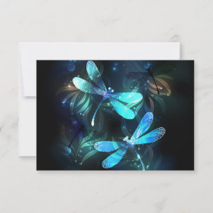 Lake Glowing Dragonflies Thank You Card