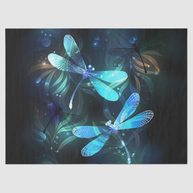 Lake Glowing Dragonflies Tissue Paper (Front)
