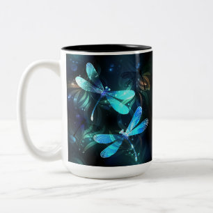 Lake Glowing Dragonflies Two-Tone Coffee Mug