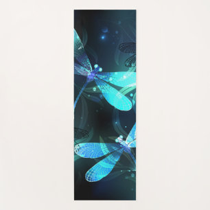 Lake Glowing Dragonflies Yoga Mat
