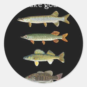 Lake Goals Fishing Musky Pike Walleye Small Mouth Classic Round Sticker