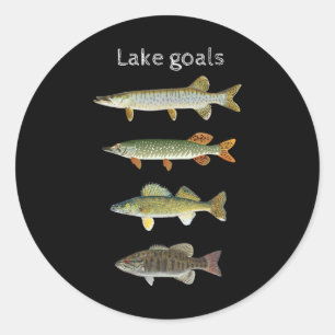 Lake Goals Fishing Musky Pike Walleye Small Mouth  Classic Round Sticker