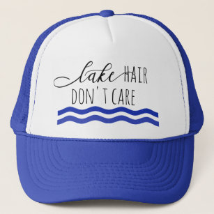 Lake Hair Don't Care Waves Boating Trucker Hat