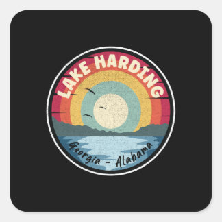 Lake Harding Georgia-Alabama Colorful Square Sticker