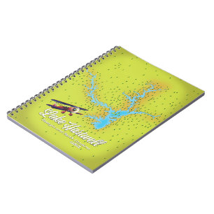 lake Hartwell Georgia and South Carolina USA map Notebook