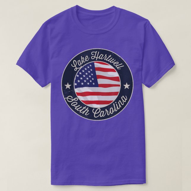 Lake Hartwell - Patriotic South Carolina Souvenir  T-Shirt (Design Front)