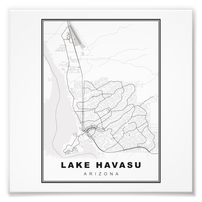 Lake Havasu City Map Photo Print (Front)