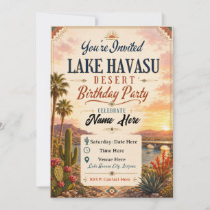 Lake Havasu Desert Birthday Party Invitation