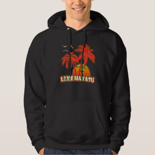 Lake Havasu Summer Palm Trees 80s Beach Sunset Hoodie