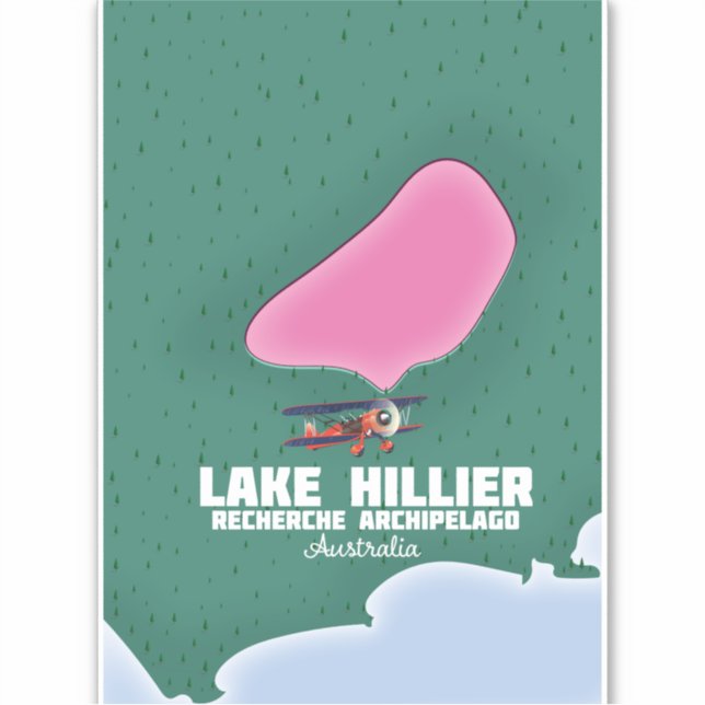 Lake Hillier Australian map. (Front)