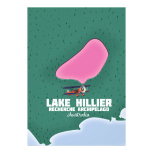 Lake Hillier Australian map. Photo Print