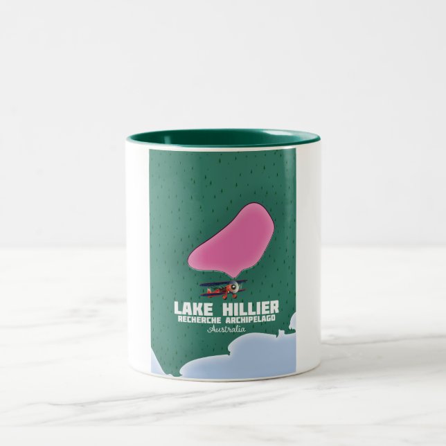 Lake Hillier Australian map. Two-Tone Coffee Mug (Center)