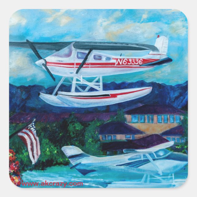 Lake Hood, Anchorage, Alaska Square Sticker (Front)