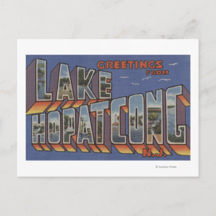 Lake Hopatcong, New Jersey - Large Letter Scenes Postcard