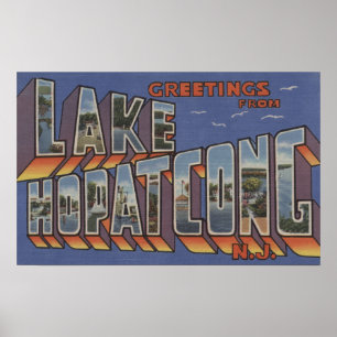 Lake Hopatcong, New Jersey - Large Letter Scenes Poster