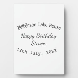 Lake house beach happy birthday add name date year plaque