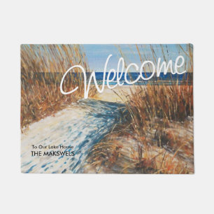 Lake House Beach Sand Dunes Welcome Mat