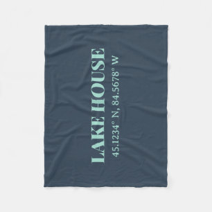 Lake House Custom Coordinates Fleece Blanket