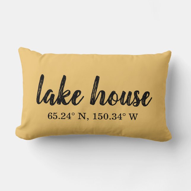 Lake House Custom Coordinates Lumbar Cushion (Front)