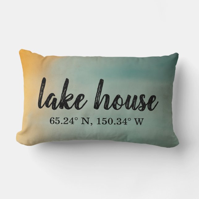 Lake House Custom Coordinates Lumbar Cushion (Front)