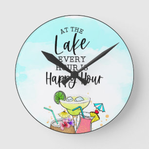 Lake House Decor Round Clock