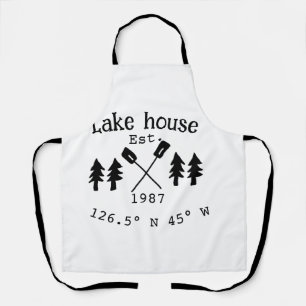 Lake house ets. Date year custom coordinates add n Apron