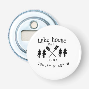 Lake house ets. Date year custom coordinates add n Bottle Opener